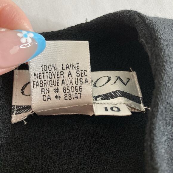 Vintage Oberon‎ Women's Black Wool Shift Dress Size 10 Old Money Classic Career - Picture 4 of 11